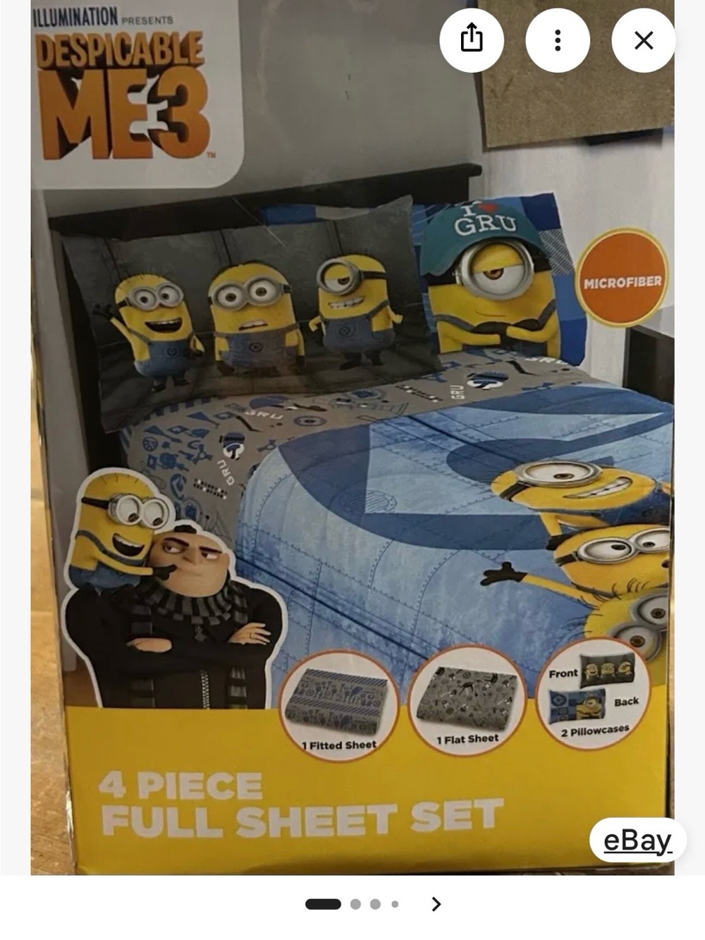 Universal Despicable Me 3 Minions Blue and Yellow Full Sheet Set